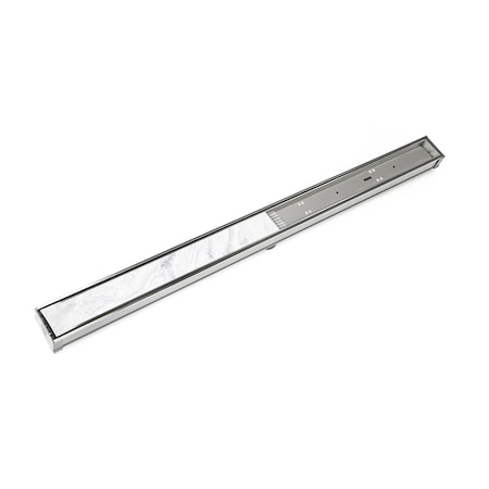 Infinity Drain 60" S-PVC Series Complete Kit W/ Tile Insert Frame in Satin Stainless STIF_6560_SS